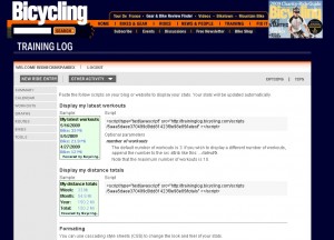 bicyclingscripts Embed stats on your blog